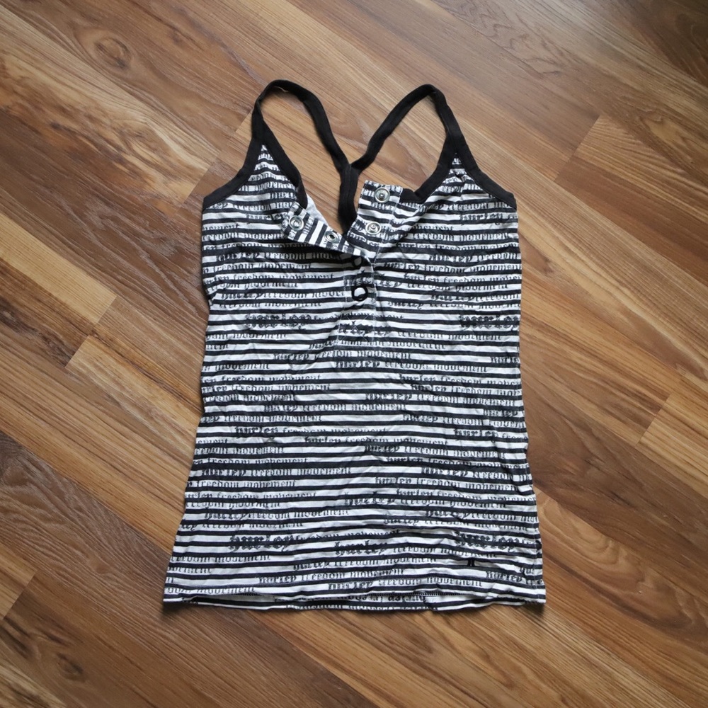 Hurley black and white text T back tank top size M